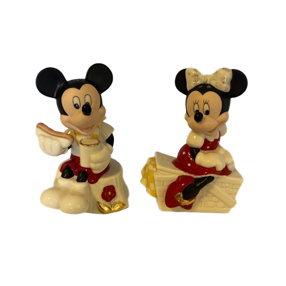 NIB Disney Lenox Collectors salt & Pepper Mickey Minnie picnic pals